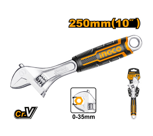 CHAVE AJUSTAVEL INGLESA COM CABO EMBORRACHADO 10 POLEGADAS