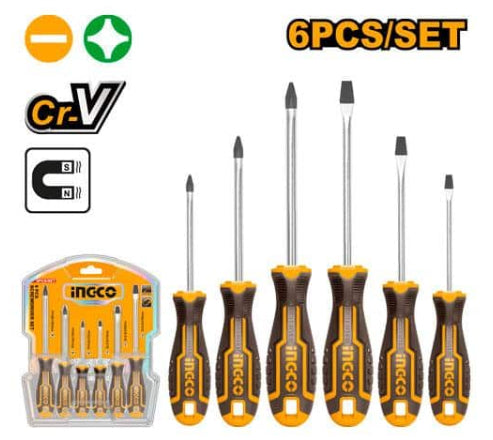 JOGO DE CHAVES DE FENDA E PHILIPS COM 6 PEÇAS