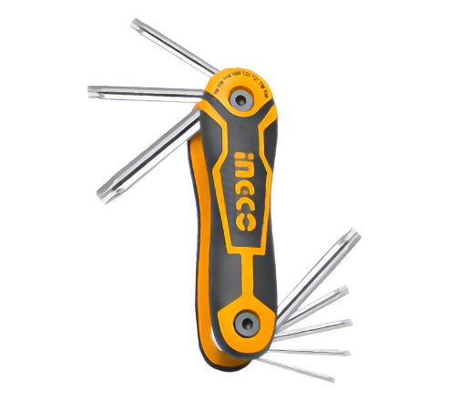 JOGO DE CHAVE TORX TIPO CANIVETE COM 8 PEÇAS T9 A T40