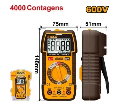 MULTIMETRO DIGITAL TRUE-RMS 4000 CONT. 600V
